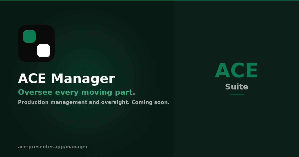 ACE Manager dashboard