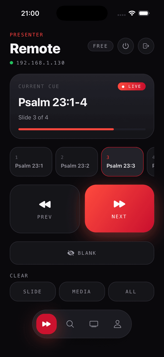 ACE Remote — slide control