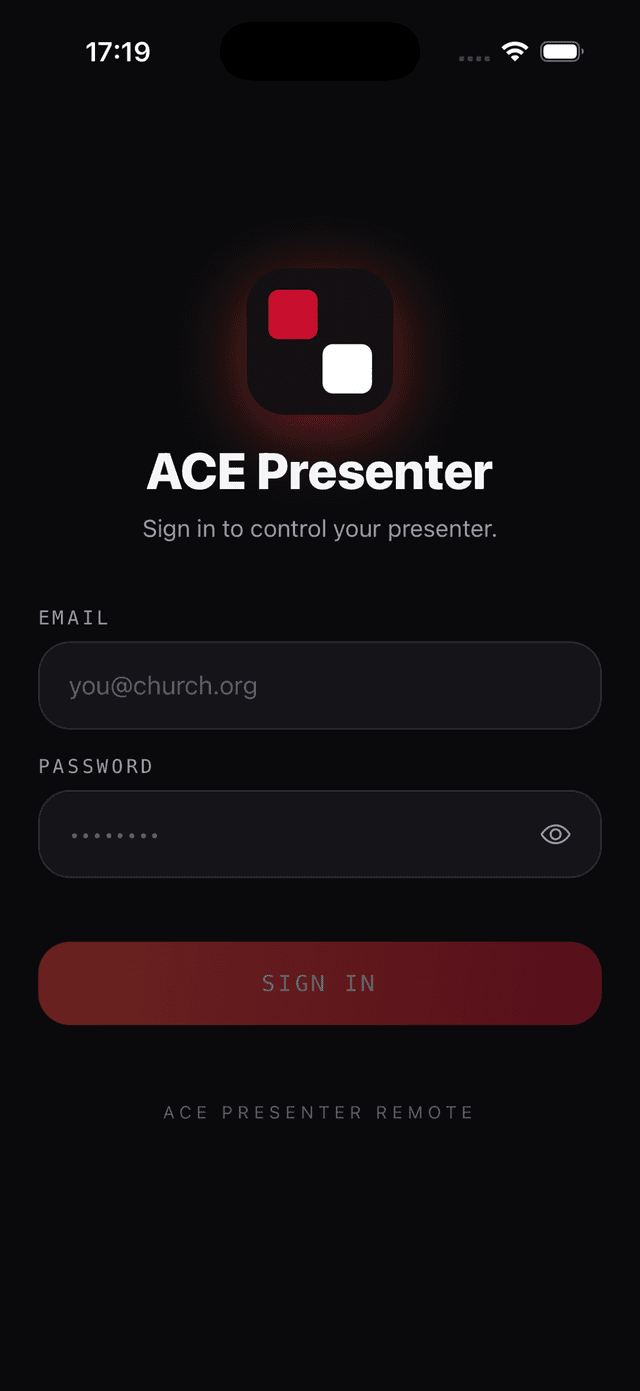 ACE Remote — sign in