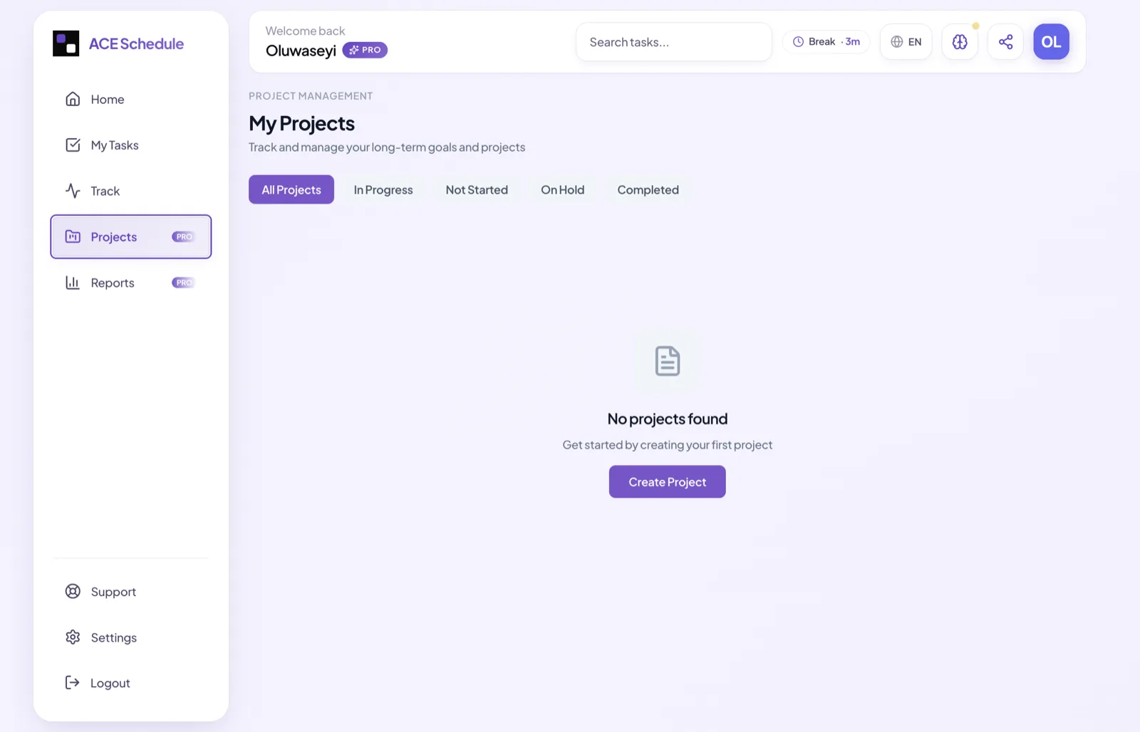 Projects — ACE Schedule Manager